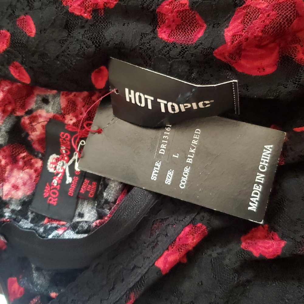 Royal Bones Black and Red Floral Mini Dress - Picture 15 of 16